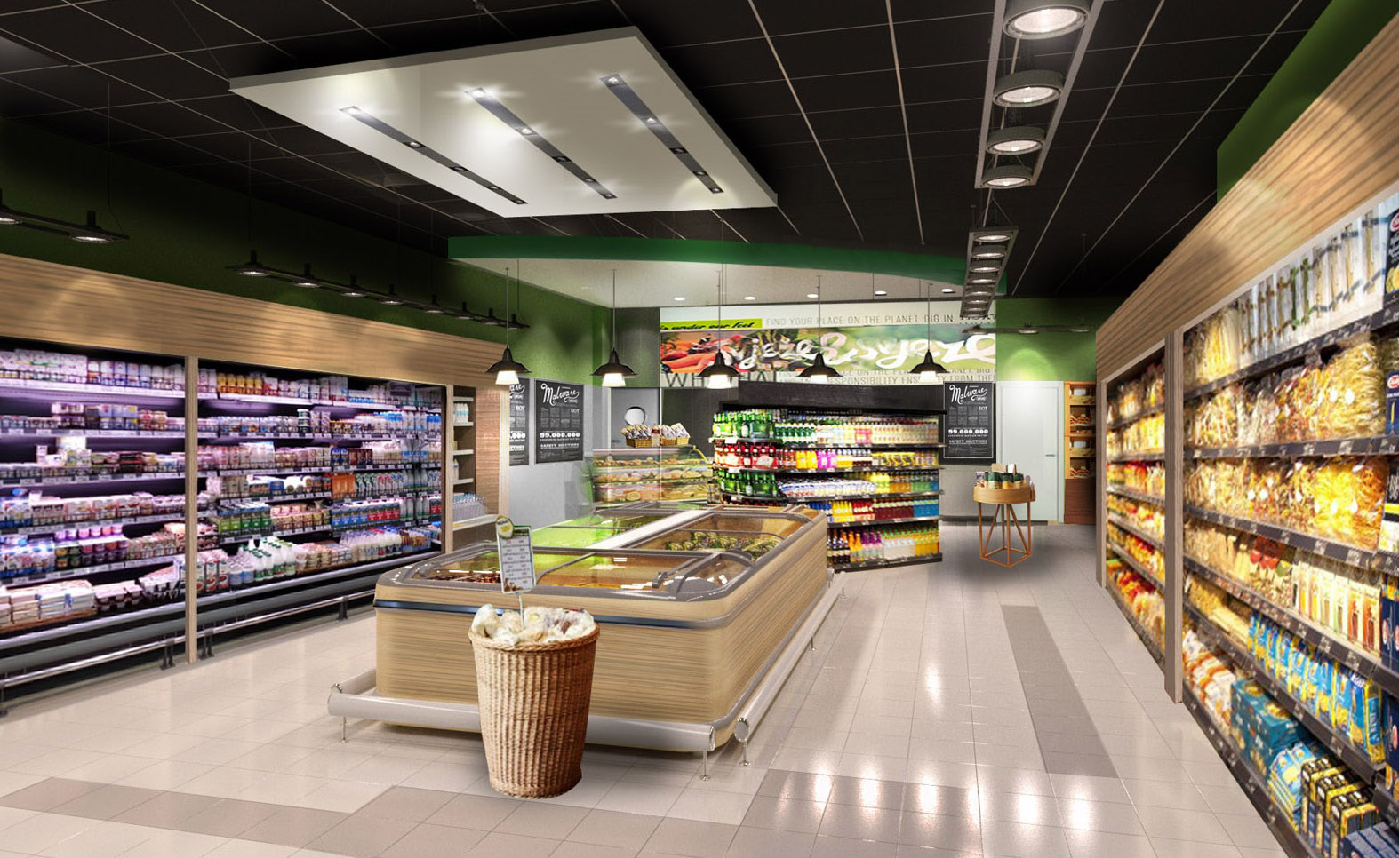 Moderne supermarkt-inrichting door WH Retail